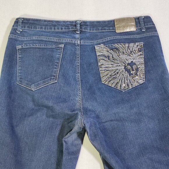 Anne Klein Jeans Lion straight women's size 16 ink blue rhinestone decoration - Picture 4 of 16